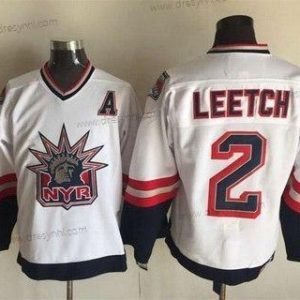 New York Rangers #2 Brian Leetch 1996-97 Bílý CCM Vintage dres – Pánské