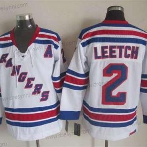 New York Rangers #2 Brian Leetch Bílý CCM Vintage dres – Pánské