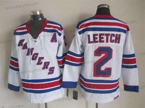 New York Rangers #2 Brian Leetch Bílý CCM Vintage dres – Pánské