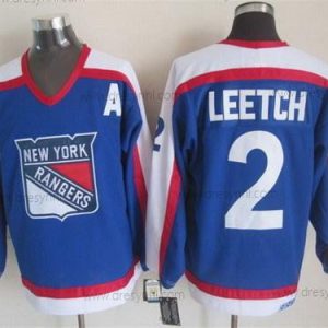 New York Rangers #2 Brian Leetch Modrý With Bílý Retro CCM dres – Pánské