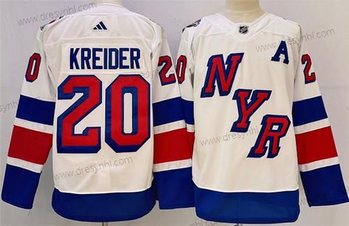 New York Rangers #20 Chris Kreider Bílý 2023-2024 Stadium Series Sešitý dres – Pánské