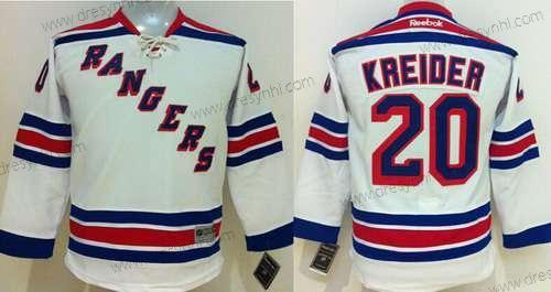 New York Rangers #20 Chris Kreider Bílý dres – Juniorské