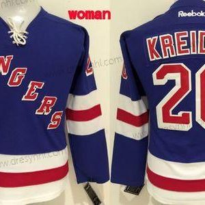 New York Rangers #20 Chris Kreider Modrý dres – Dámské