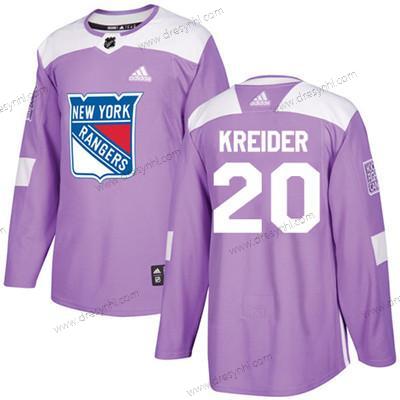 New York Rangers #20 Chris Kreider Nachový Autentické Bojuje proti rakovině Sešitý NHL dres – Juniorské