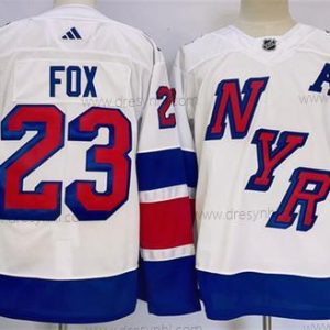 New York Rangers #23 Adam Fox Bílý 2024 Stadium Series Sešitý dres – Pánské