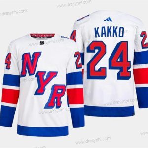 New York Rangers #24 Kaapo Kakko Bílý 2024 Stadium Series Sešitý dres – Pánské