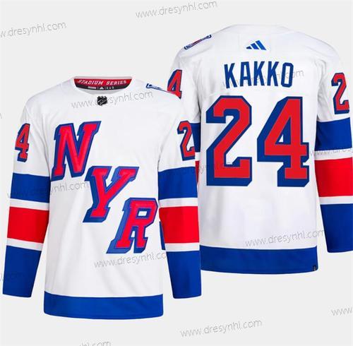 New York Rangers #24 Kaapo Kakko Bílý 2024 Stadium Series Sešitý dres – Pánské