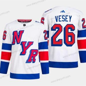 New York Rangers #26 Jimmy Vesey Bílý 2024 Stadium Series Sešitý dres – Pánské