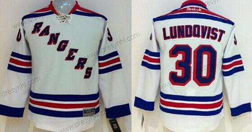 New York Rangers #30 Henrik Lundqvist Bílý dres – Dětské