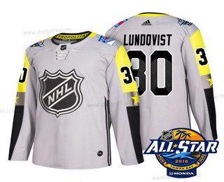 New York Rangers #30 Henrik Lundqvist Šedá 2018 NHL All-Star Sešitý Hokejový dres – Pánské