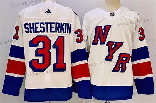 New York Rangers #31 Igor Shesterkin Bílý 2024 Stadium Series Sešitý dres – Pánské