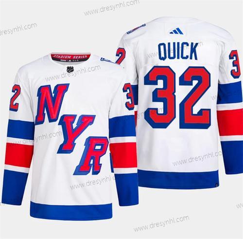 New York Rangers #32 Jonathan Quick Bílý 2024 Stadium Series Sešitý dres – Pánské