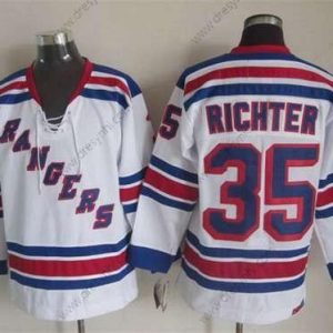 New York Rangers #35 Mike Richter Bílý CCM Vintage dres – Pánské