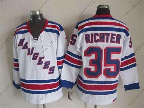 New York Rangers #35 Mike Richter Bílý CCM Vintage dres – Pánské