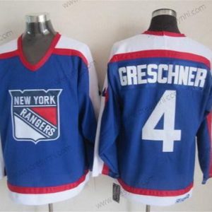 New York Rangers #4 Ron Greschner Modrý With Bílý Retro CCM dres – Pánské