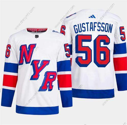 New York Rangers #56 Erik Gustafsson Bílý 2024 Stadium Series Sešitý dres – Pánské