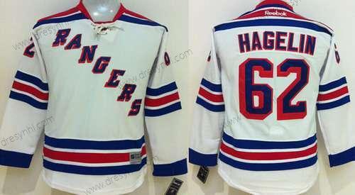 New York Rangers #62 Carl Hagelin Bílý dres – Juniorské