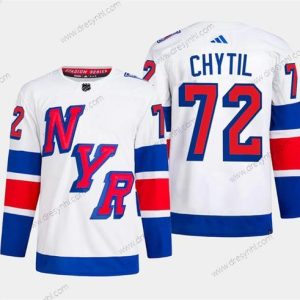 New York Rangers #72 Filip Chytil Bílý 2024 Stadium Series Sešitý dres – Pánské