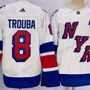 New York Rangers #8 Jacob Trouba Bílý 2024 Stadium Series Sešitý dres – Pánské