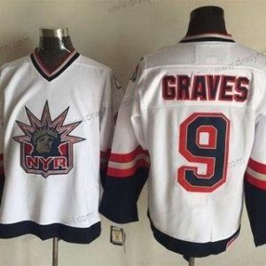 New York Rangers #9 Adam Graves 1996-97 Bílý CCM Vintage dres – Pánské