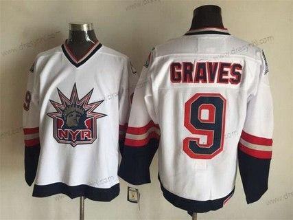 New York Rangers #9 Adam Graves 1996-97 Bílý CCM Vintage dres – Pánské