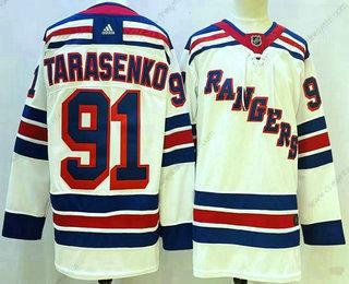 New York Rangers #91 Vladimir Tarasenko Bílý Sešitý NHL dres – Pánské