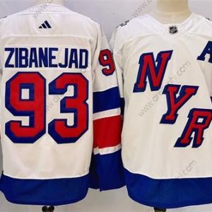 New York Rangers #93 Mika Zibanejad Bílý 2024 Stadium Series Sešitý dres – Pánské