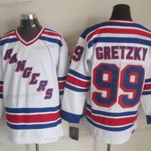 New York Rangers #99 Wayne Gretzky 1993 Bílý Retro CCM dres – Pánské