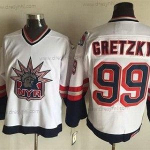 New York Rangers #99 Wayne Gretzky 1996-97 Bílý CCM Vintage dres – Pánské