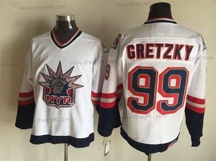 New York Rangers #99 Wayne Gretzky 1996-97 Bílý CCM Vintage dres – Pánské