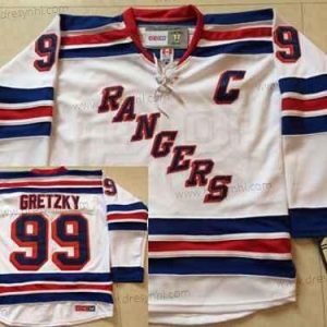 New York Rangers #99 Wayne Gretzky 1999-00 Bílý CCM Vintage dres – Pánské