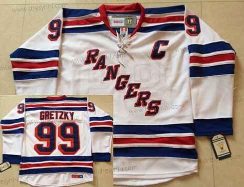 New York Rangers #99 Wayne Gretzky 1999-00 Bílý CCM Vintage dres – Pánské