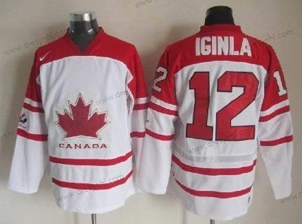 Nike 2010 Olympics Kanada #12 Jarome Iginla Bílý dres – Pánské