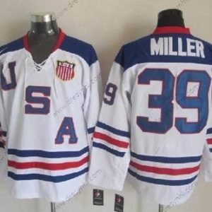 Nike 2010 Olympics USA #39 Ryan Miller Bílý dres – Pánské