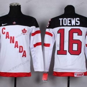 Nike 2014/15 Tým Kanady #16 Jonathan Toews Bílý 100th dres – Dětské