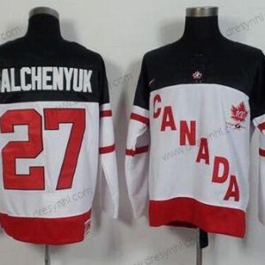 Nike 2014/15 Tým Kanady #27 Alex Galchenyuk Bílý 100th Výročí dres – Pánské