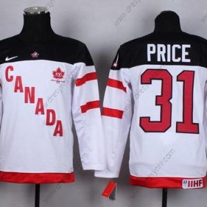 Nike 2014/15 Tým Kanady #31 Carey Price Bílý 100th dres – Dětské