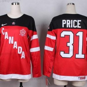 Nike 2014/15 Tým Kanady #31 Carey Price Červené 100th dres – Dámské