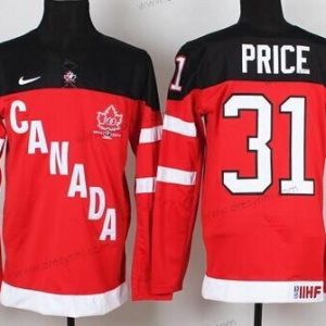 Nike 2014/15 Tým Kanady #31 Carey Price Červené 100th dres – Pánské