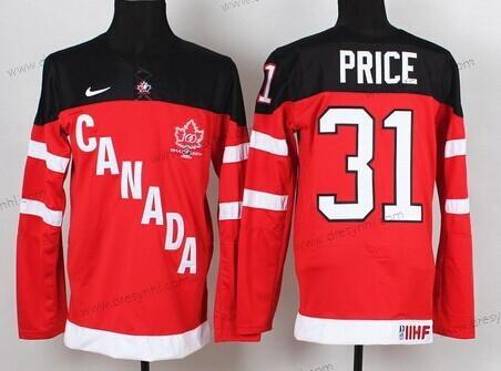 Nike 2014/15 Tým Kanady #31 Carey Price Červené 100th dres – Pánské