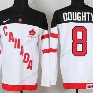 Nike 2014/15 Tým Kanady #8 Drew Doughty Bílý 100th dres – Pánské