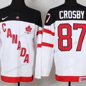 Nike 2014/15 Tým Kanady #87 Sidney Crosby Bílý 100th dres – Pánské