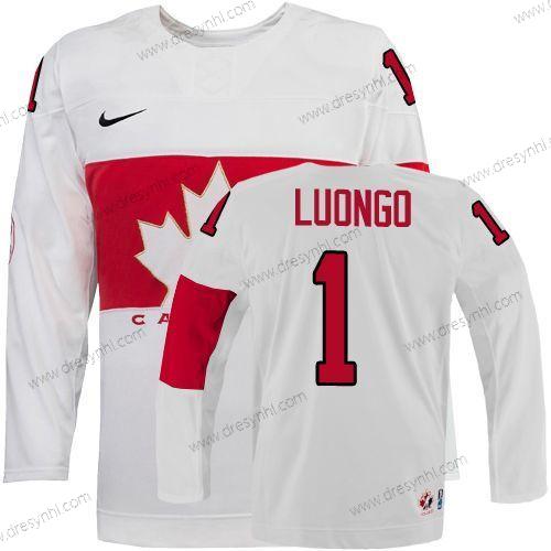 Nike 2014 Olympics Kanada #1 Roberto Luongo Bílý dres – Pánské