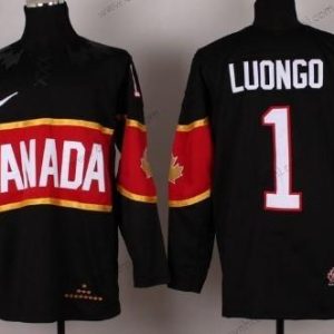 Nike 2014 Olympics Kanada #1 Roberto Luongo Černá dres – Pánské