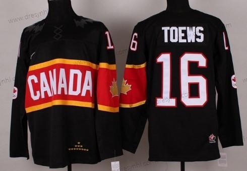 Nike 2014 Olympics Kanada #16 Jonathan Toews Černá dres – Pánské