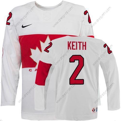 Nike 2014 Olympics Kanada #2 Duncan Keith Bílý dres – Pánské