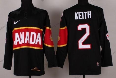 Nike 2014 Olympics Kanada #2 Duncan Keith Černá dres – Pánské