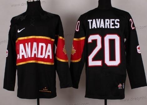 Nike 2014 Olympics Kanada #20 John Tavares Černá dres – Pánské