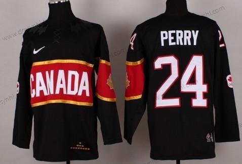 Nike 2014 Olympics Kanada #24 Corey Perry Černá dres – Pánské