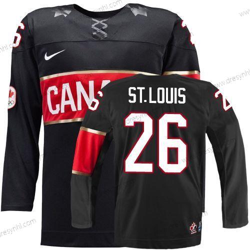 Nike 2014 Olympics Kanada #26 Martin St. Louis Černá dres – Pánské